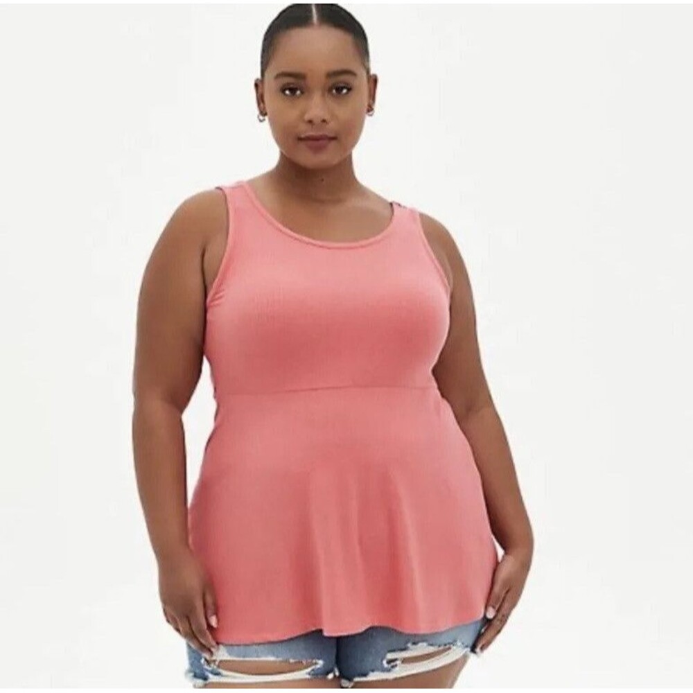 NWT Torrid‎ Women’s Mix rib tank in coral color Size 5X